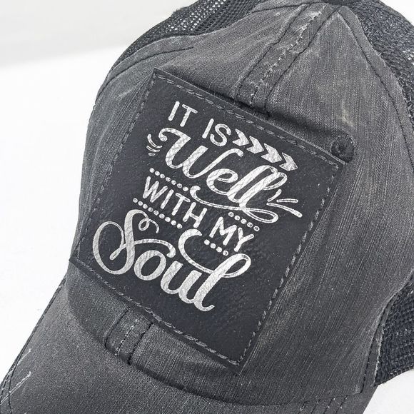 It Is Well with My Soul Trucker Hat with Leather Patch - Picture 2 of 4